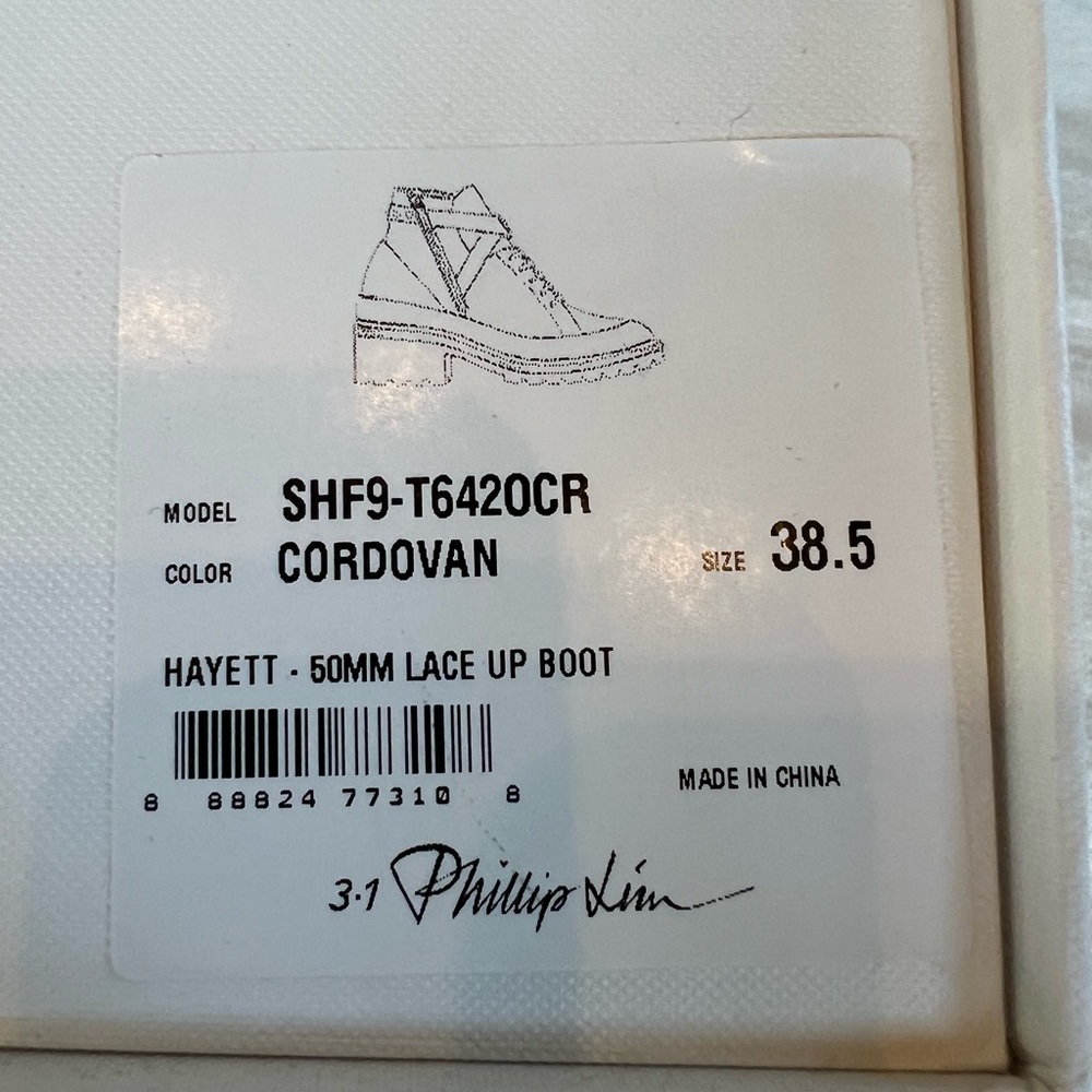 Crocodile embossed leather 3.1 Phillip Lim Hayett boot cordovan.